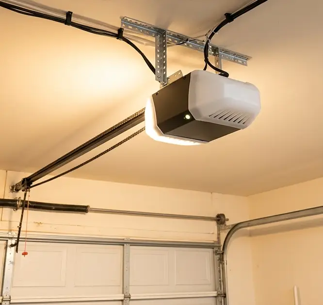 Garage door technician at work