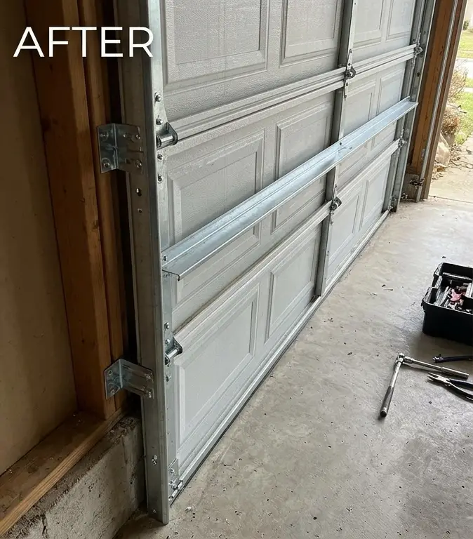 Garage door technician at work